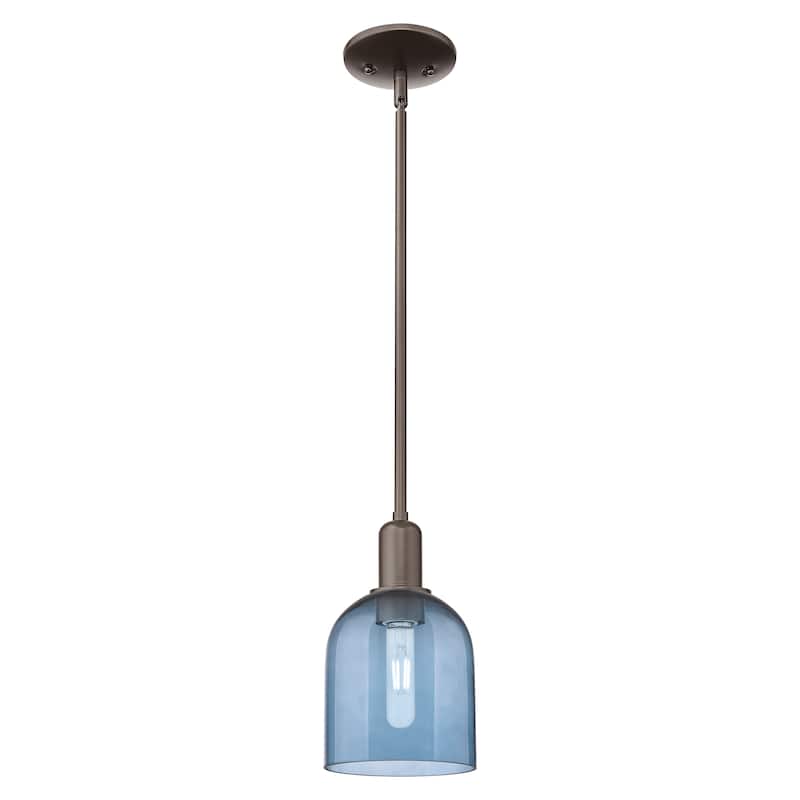 Innovations Lighting Endless Possibilities Arcadia - Bella - 1 Light 6" Stem Hung Mini Pendant - Blue/Oil Rubbed Bronze