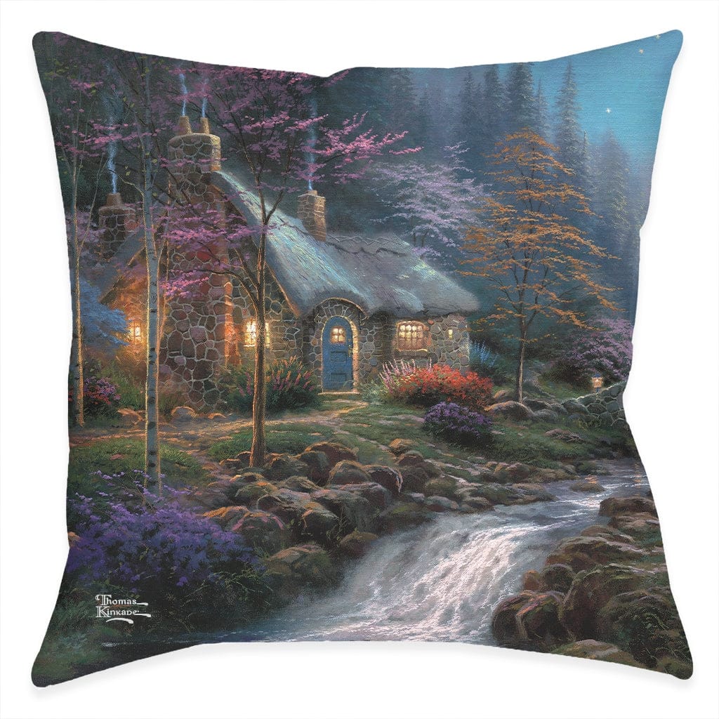 Thomas Kinkade Twilight Cottage Indoor Decorative Pillow by Laural Home