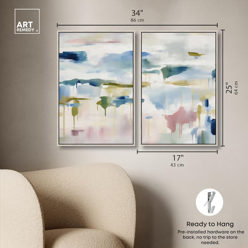 Veil of Azure I Canvas Set of 2 by Art Remedy