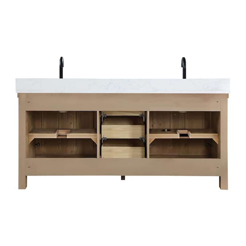 Javier Bath Vanity with Composite Stone Top and Mirror