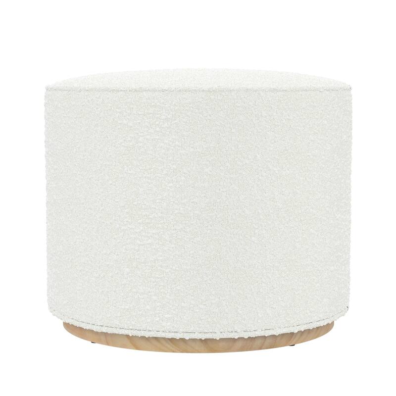 HomePop Drift Ottoman with Wood Base