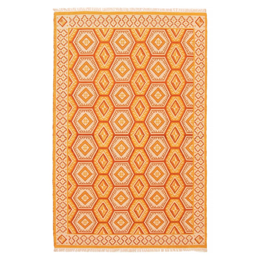 Ankara Orange Kilim 5'0" x 8'1" - 5'0 x 8'1
