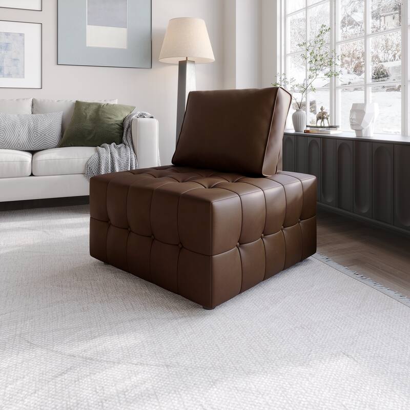 CraftPorch Elegance Button-Tufted PU Upholstered Chair