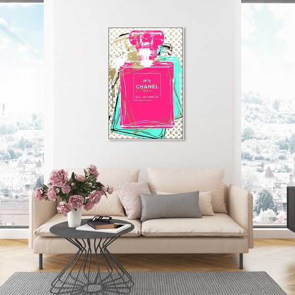 Oliver Gal Luxury Perfume Neon Fashion Pink Wall Art Canvas