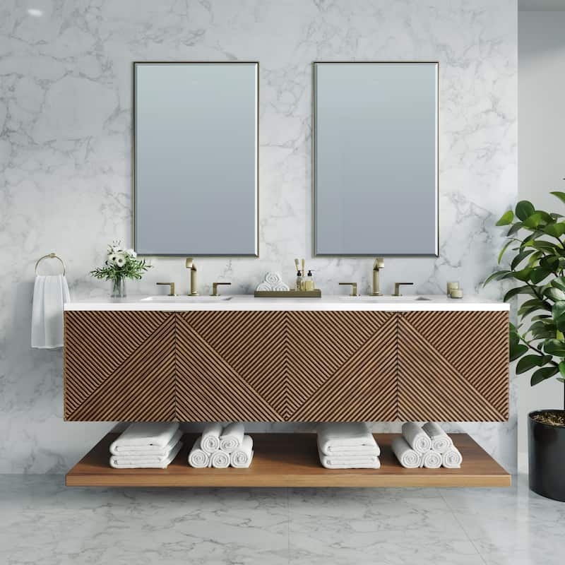 James Martin Vanities D200-V72-3WZ Marcello 72" Wall Mounted Double