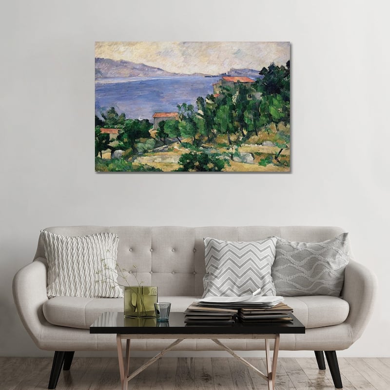 iCanvas "View of Mount Marseilleveyre and the Isle of Maire, c.1882-85 " by Paul Cezanne Canvas Print - 32x48x1.5