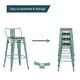 preview thumbnail 28 of 41, Bar Stools With Back set of 4 Industrial Metal Barstools with Wooden Seats