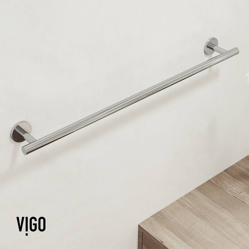 VIGO Elan 4-Piece Bathroom Hardware Accessory Set with 24 in. Towel Bar, Toilet Paper Holder, Hand Towel Holder, Hook