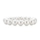 preview thumbnail 1 of 2, White Bridal Ball Bead Pearl Strand Stretch Bracelet 12MM White - 12-12.5 MM - White