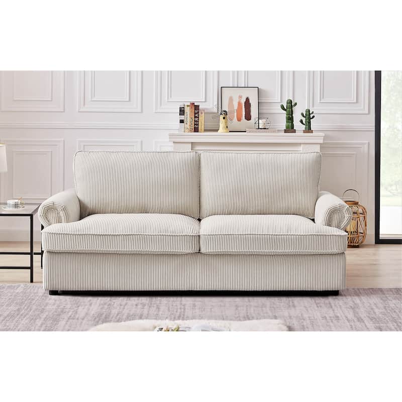 Viviana 76 inch Polyester Round Arm Sleeper Sofa