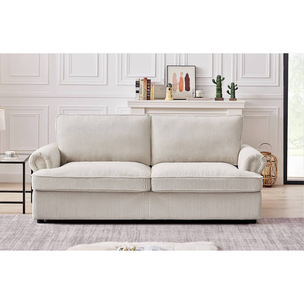 Viviana 76 inch Polyester Round Arm Sleeper Sofa