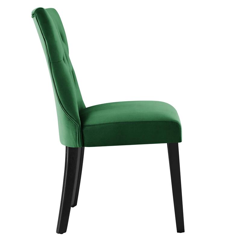 Silhouette Performance Velvet Dining Chairs - Set of 2 - N/A - Emerald