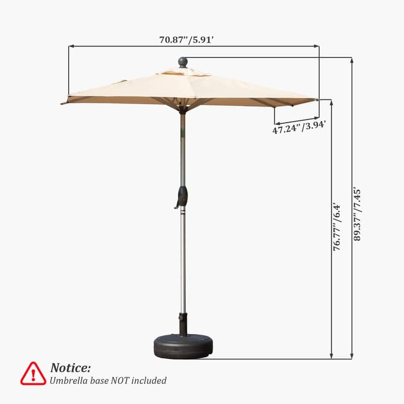 Domi Outdoor Living 6' x 4' Tilt Aluminum Patio Umbrella