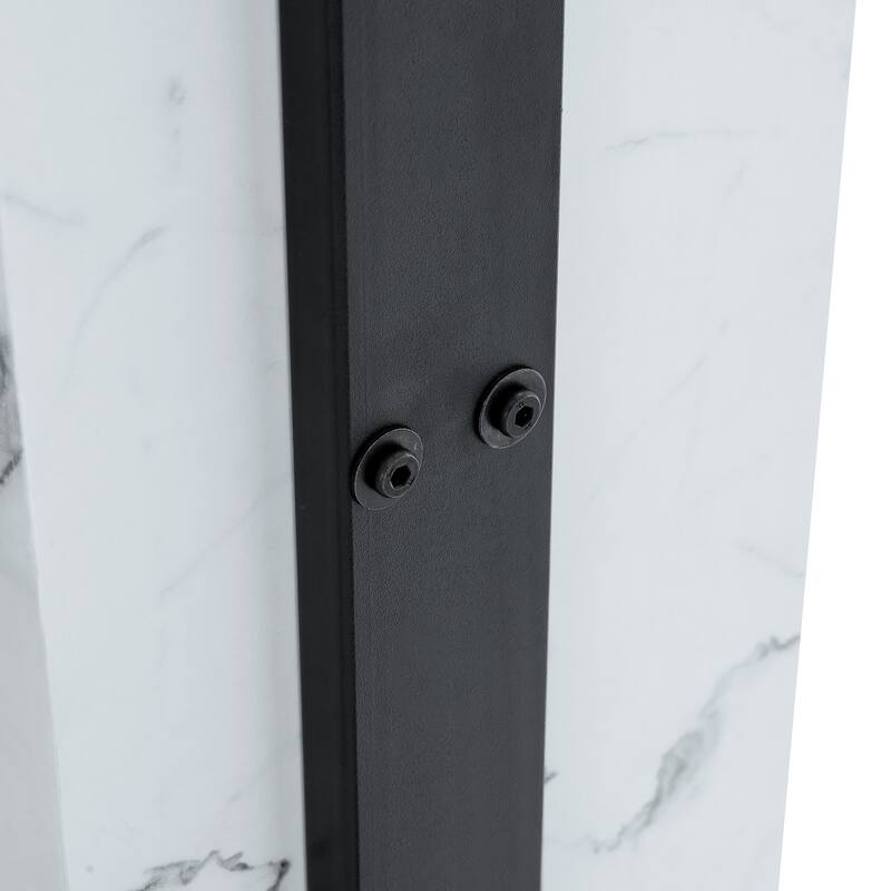 47.2" Modern Rectangular Coffee Table with Black Metal Legs and Anti-Slip Bottom Design