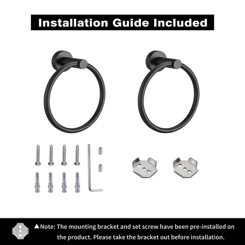 Wall Mounted Towel Ring,Bathroom Hand Towel Ring(2 pieces)