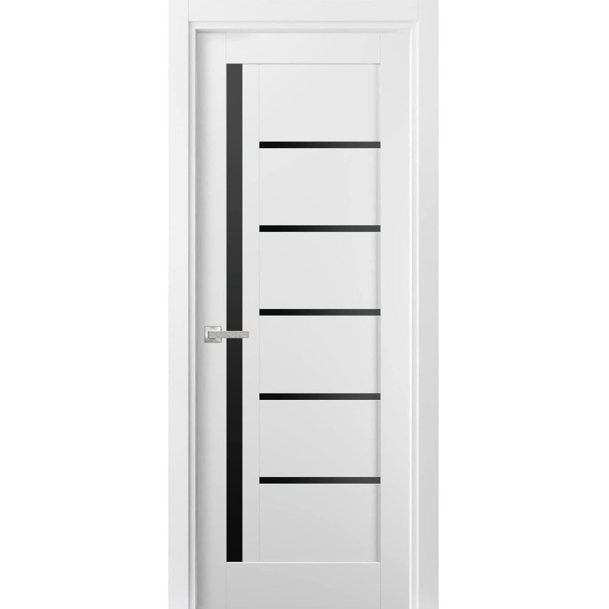SartoDoors Quadro 4588 | Interior French Doors French Door | Solid Wood w/ Glass | 18x80, White Silk Bedroom Door Bathroom Door
