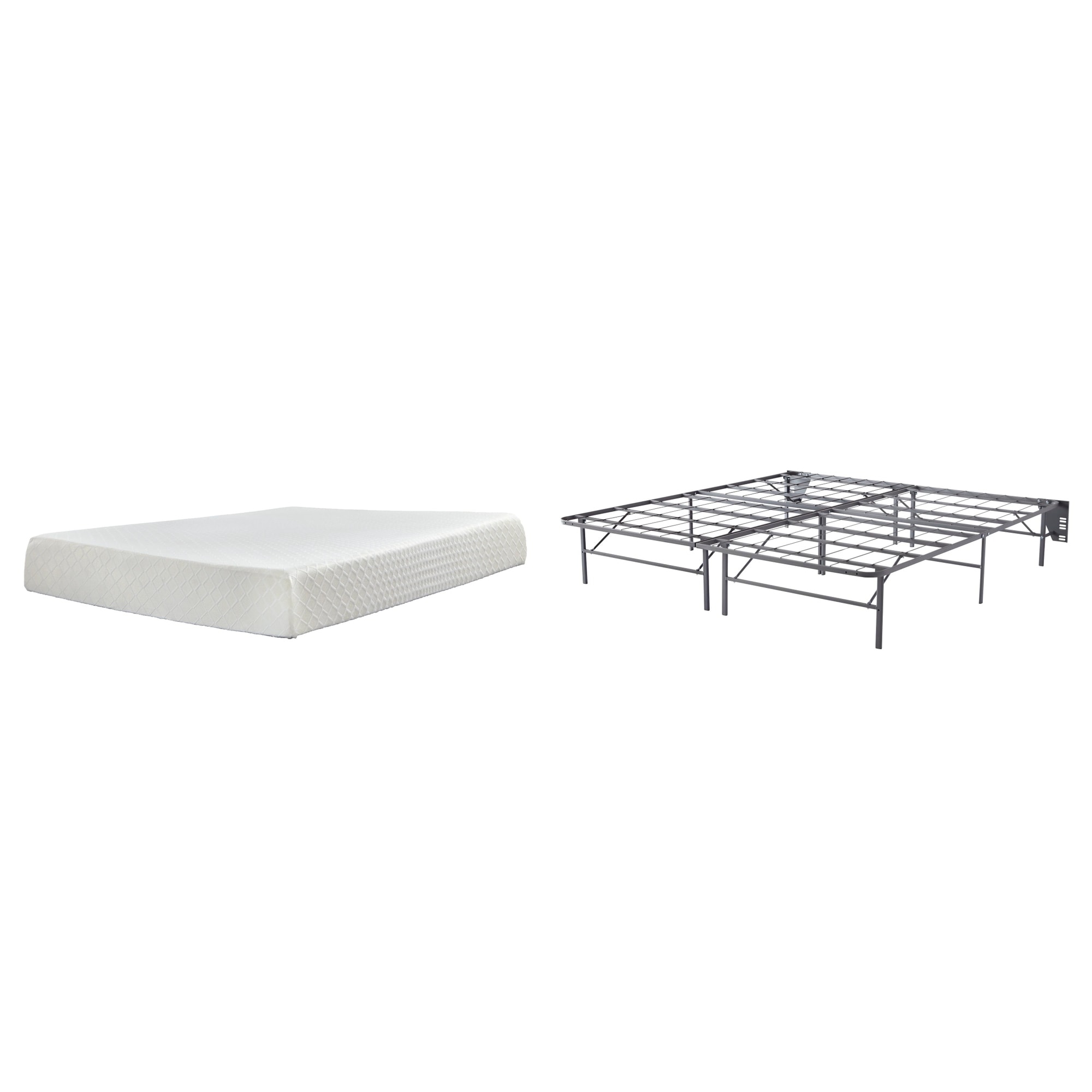 Signature Design by Ashley 10 Inch Chime Memory Foam Black/White 2-Piece King Mattress Package
