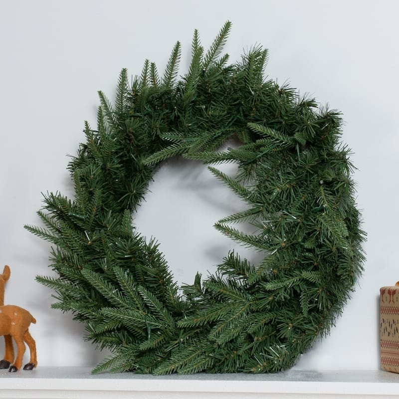 23.62" Green Realistic Artificial Holiday Christmas Wreath for Decor