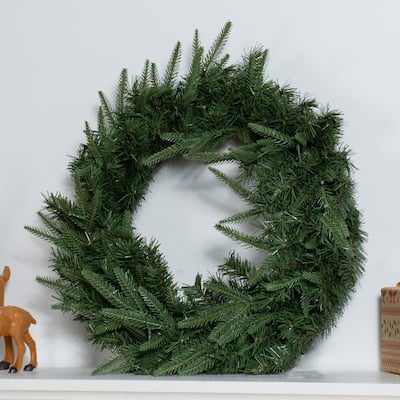 23.62" Green Realistic Artificial Holiday Christmas Wreath for Decor
