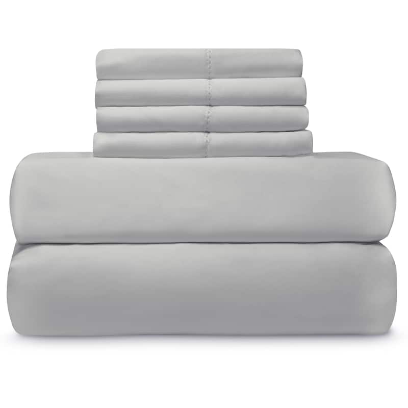 800 Thread Count Hemstitch Bed Sheet Set with Extra Pillowcase - LIGTH GREY - California King