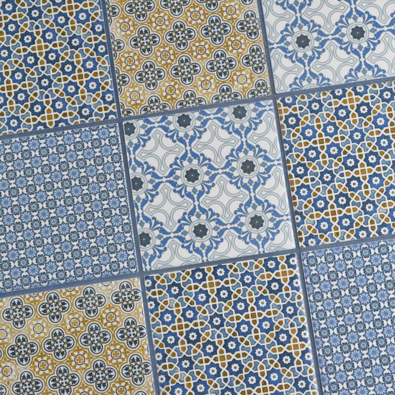 Merola Tile Classico 4" Square Mix 11-5/8" x 11-5/8" Porcelain Mosaic Floor and Wall Tile