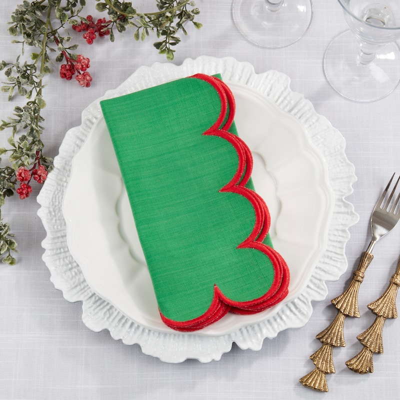 Sweet Edge Scalloped Napkin (Set of 4) - 20"x20"