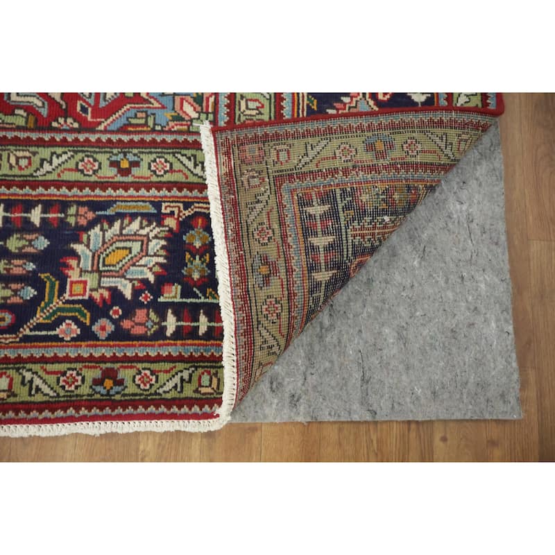 Hand Knotted Oriental 100% Wool Carpet Traditional Floral Red Tabriz Area Rug - 12' 7'' X 9' 7''