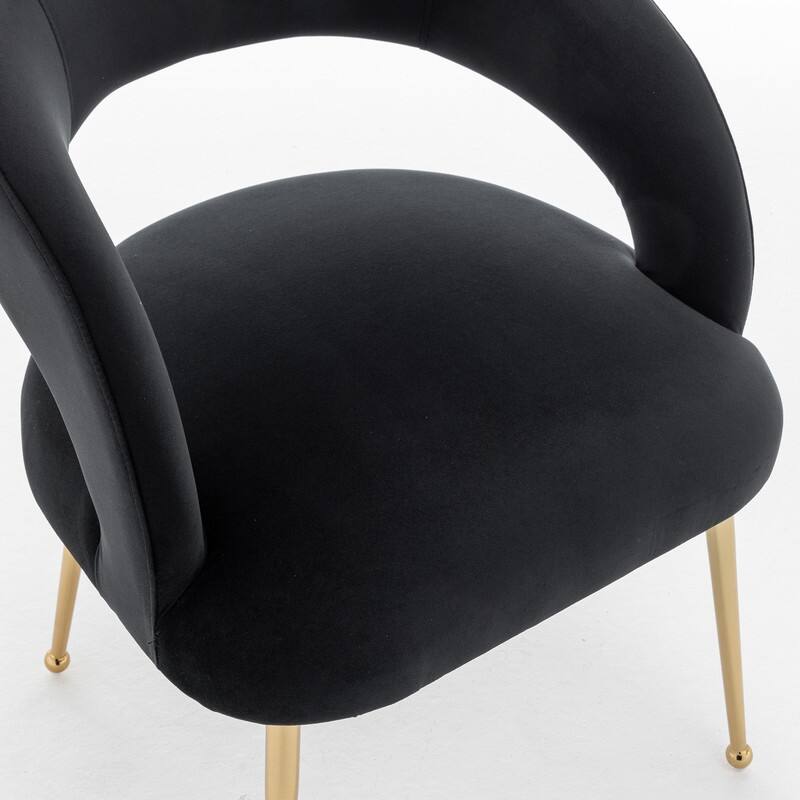 SEYNAR Mid Century Modern Velvet Upolstered Open-Back Dining Chair Set of 2