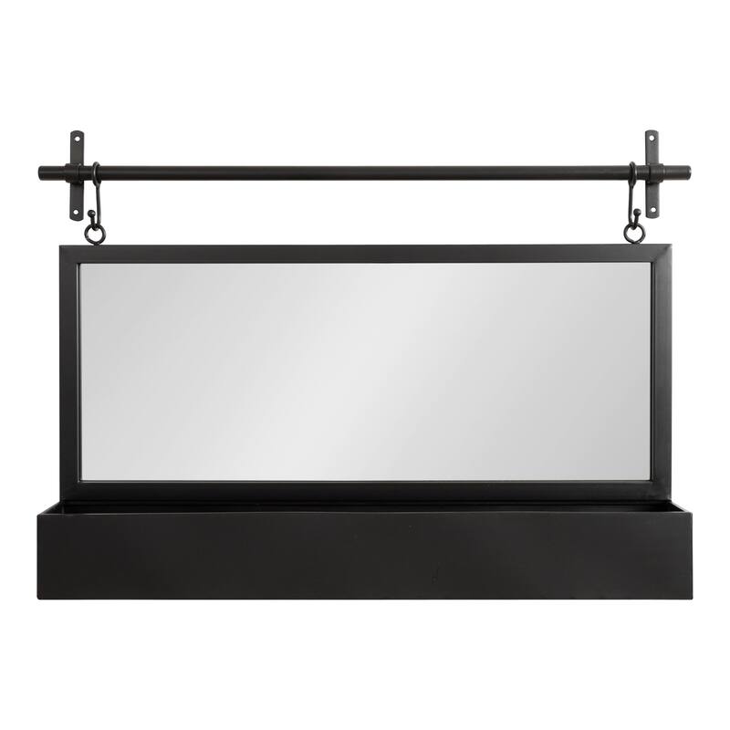 Kate and Laurel Gammons Hanging Farmhouse Wall Mirror with Lower Shelf