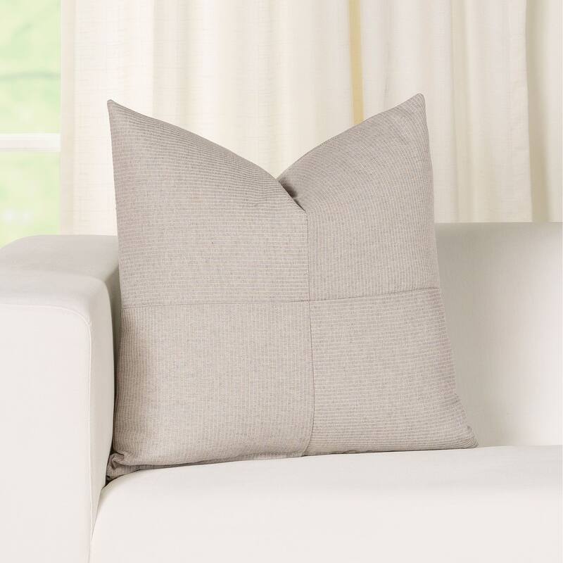 Redeem Stripe Eco-friendly 4-Patch Throw Pillow - Zinc