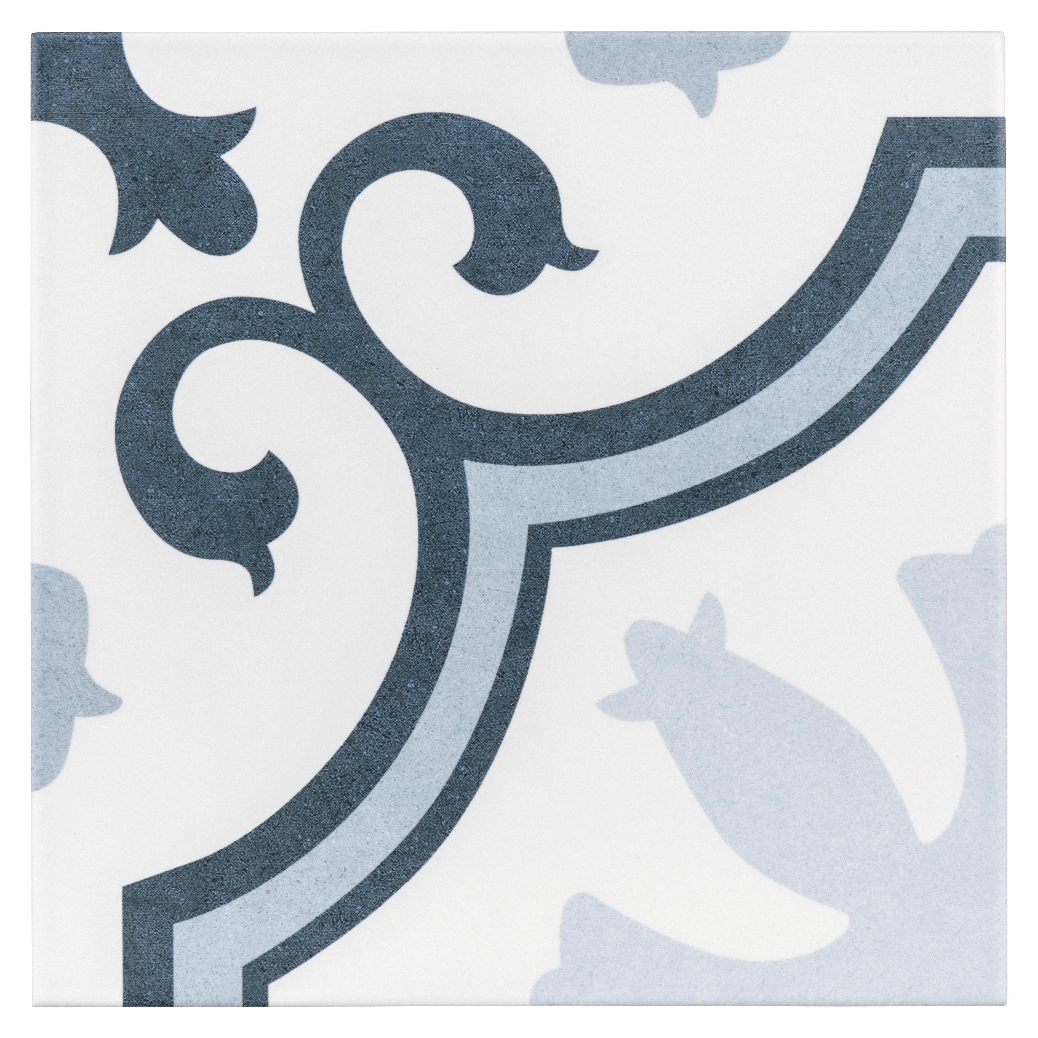 Lacour Artic 9-3/4" x 9-3/4" Porcelain Floor and Wall Tile