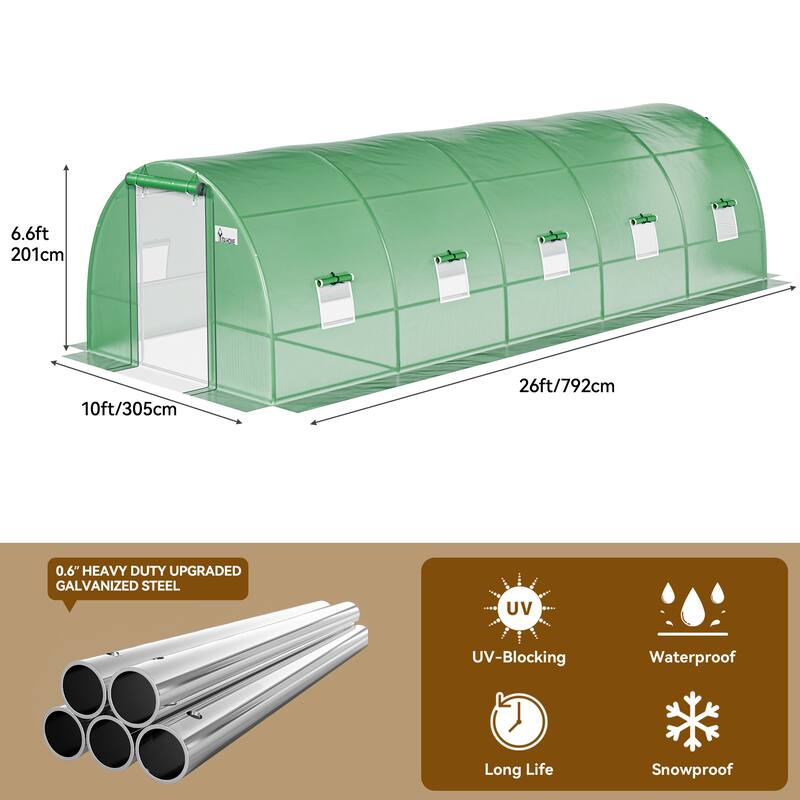 Moasis Greenhouse with Reinforced Steel Frame PE Cover