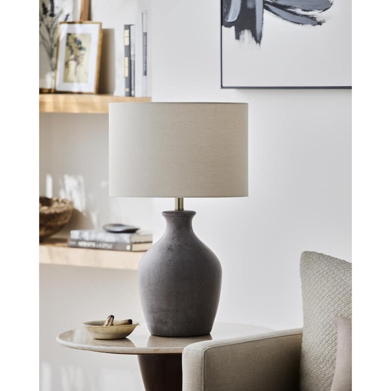 Livabliss Karole Traditional Accent Table Lamp - 25"H x 15"W x 15"D - Gray