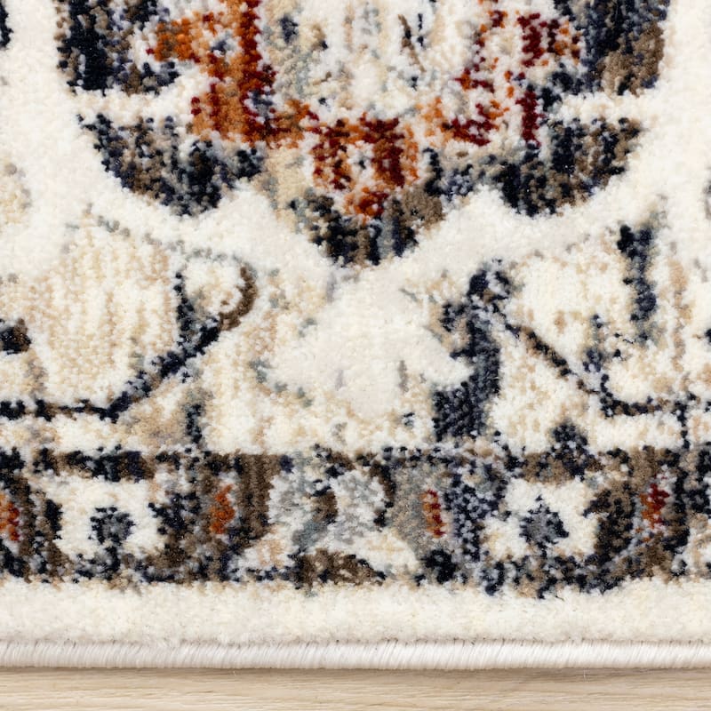 Sydney Collection - Cream/Blue Elegant Border Rug