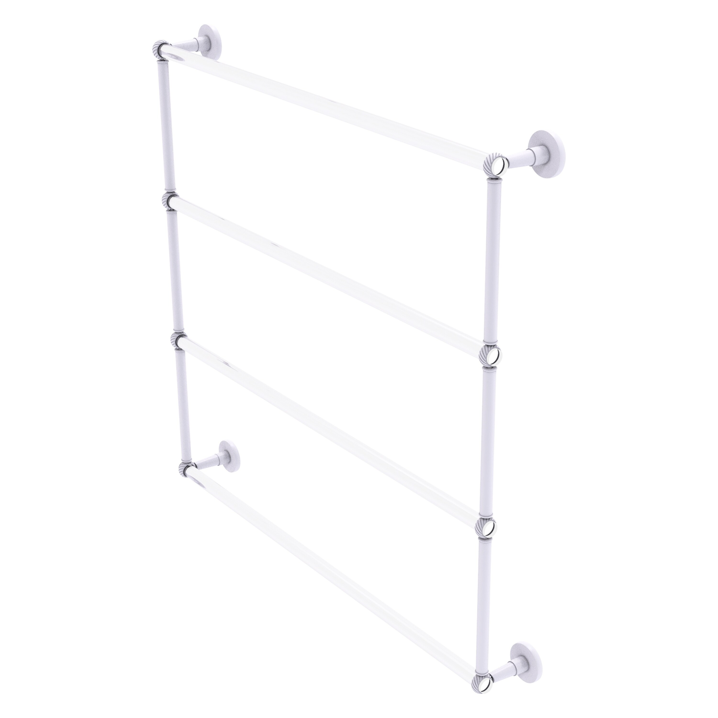 Allied Brass Clearview Collection 4 Tier 24 Inch Ladder Towel Bar with Twisted Accents