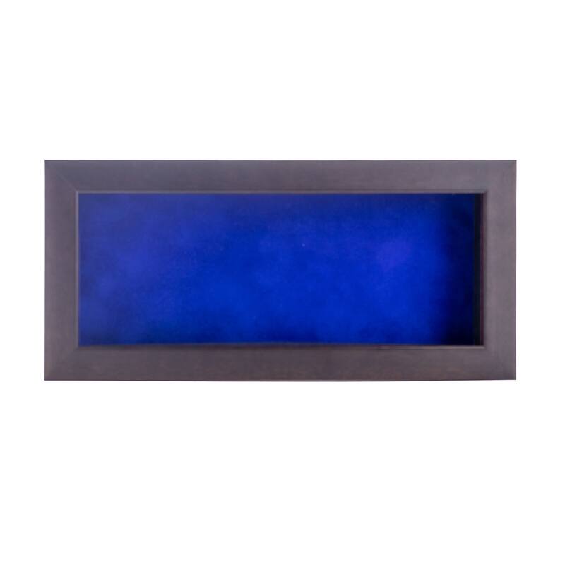 12x24 Shadow Box Frame Brown Walnut Wood | With a 3/4" Usable Display Depth | Includes a Royal Blue Real Suede Texture Acid-Free