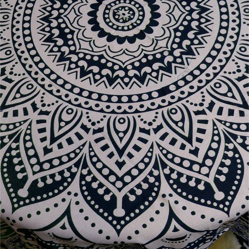 Cotton Floral Heart Medallion Tablecloth Round - 81 inches