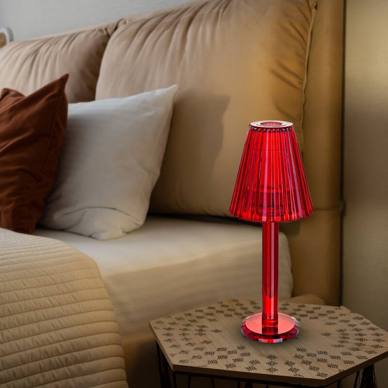 12 Inch Crystal Glass Candle Lamp with Stylish Glass Shade for Decor