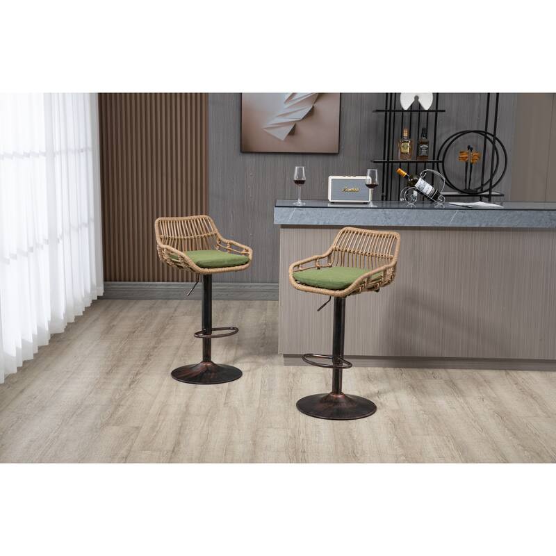 Swivel Bar Stools Set of 2 Adjustable Counter Height Chairs