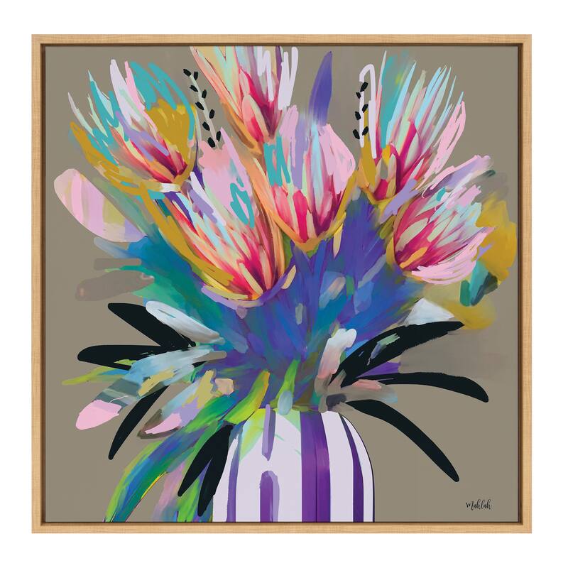Kate and Laurel Sylvie Bright Flowers Frame Canvas by Inkheart Designs