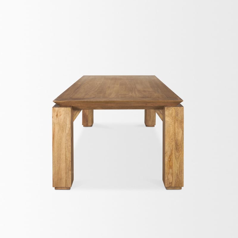 Sapphira Brown Wood Tapered Top Rectangular Dining Table - 84.0L x 42.0W x 30.0H
