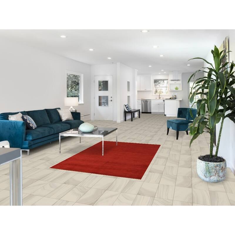 Gabbeh Modern Rug Handmade Tribal Red Wool Carpet - 4'0" x 5'11"