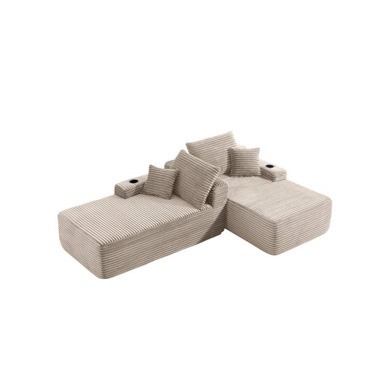 69" Cloud Sectional Couch, L-Shape Chaise with R-Shape Chaise with Deep Seat, and Comfortable 2 Seater Couch