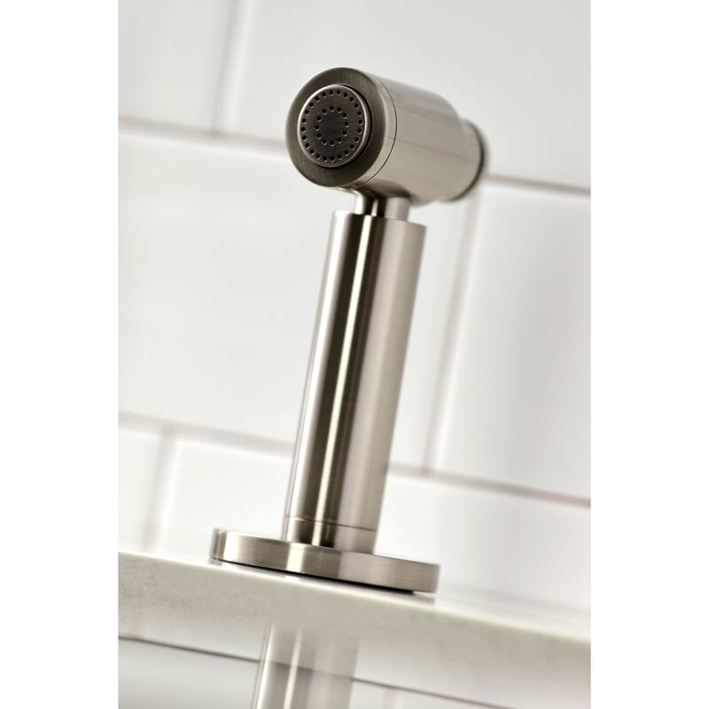 Kingston Brass Continental Single-Handle Kitchen Faucet with Brass Sprayer