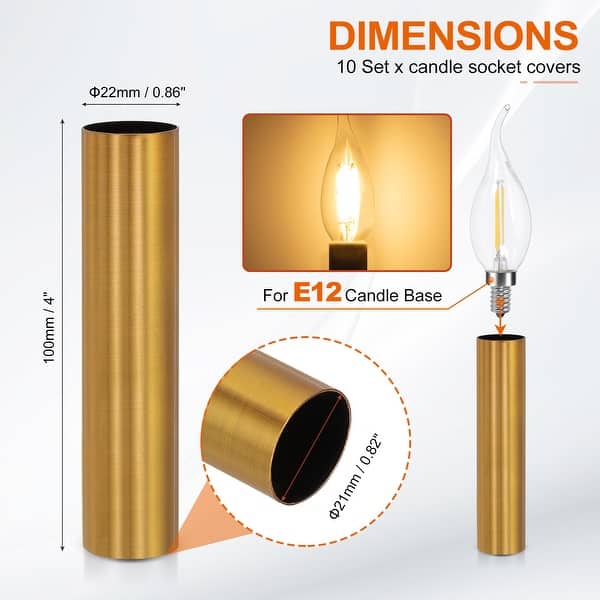 dimension image slide 23 of 102, Metal Chandelier Socket Sleeves Insulation Heat Shrinkable