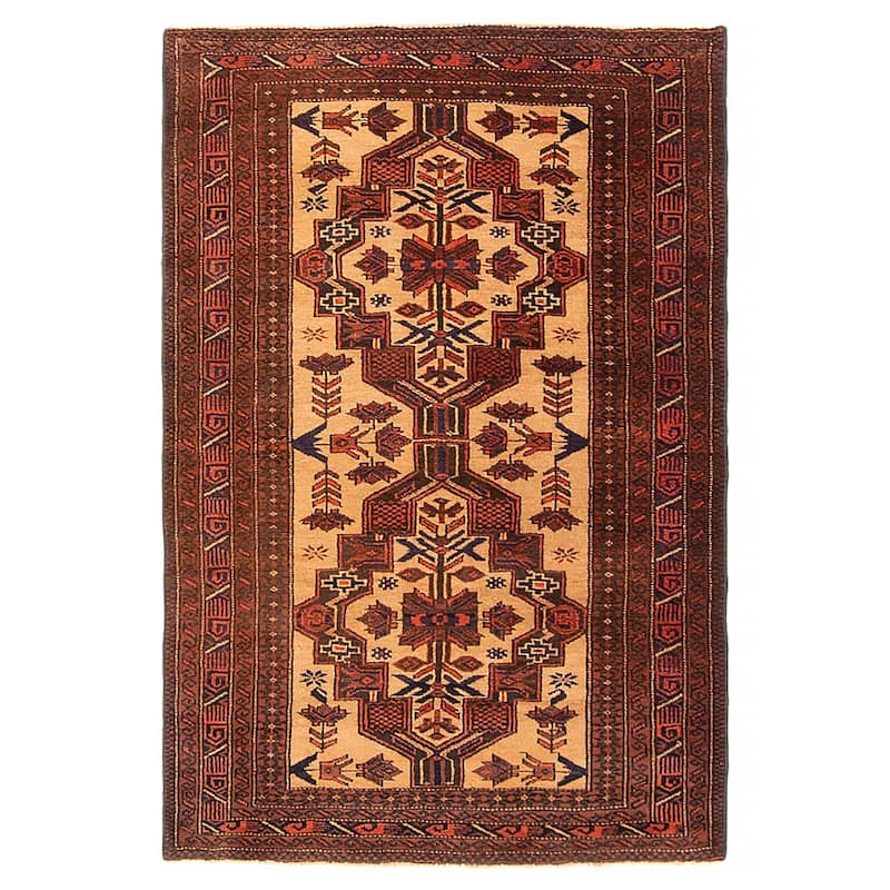Teimani Beige Rug 2'10" x 4'4" - 2'10 x 4'4 - Beige - 2'10 x 4'4