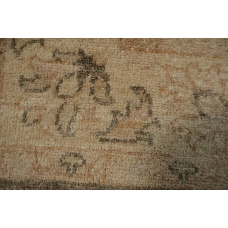 Hand Knotted Oriental 100% Wool Carpet Traditional Floral Brown Peshawar Area Rug - 4' 0'' X 2' 9''