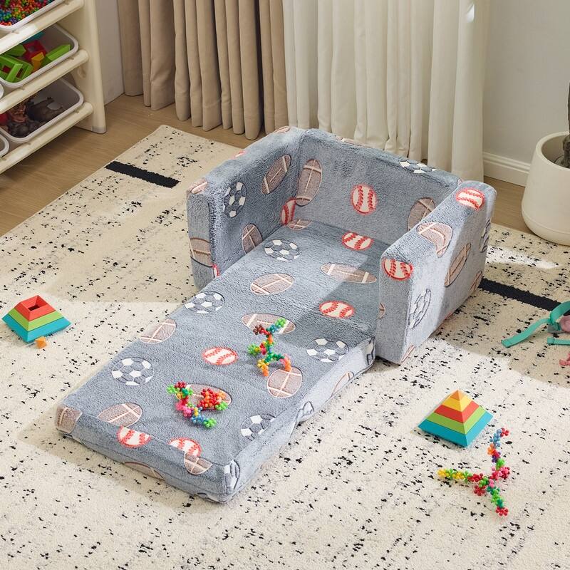 1-Piece Full Sponge Kids Single Folding Sofa Bed With Luminous Feature