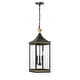 preview thumbnail 2 of 3, Simpson 3 Light Matte Black + Textured Gold Outdoor Pendant - 25