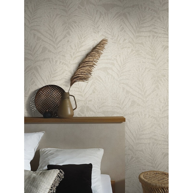 Galerie Wallcoverings Hotel Botanical Palm Leaf Non-woven Glitter Wallpaper Roll